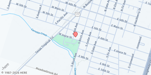 Map showing Bishop NAD at 103 E. Joyce St., Bishop, TX