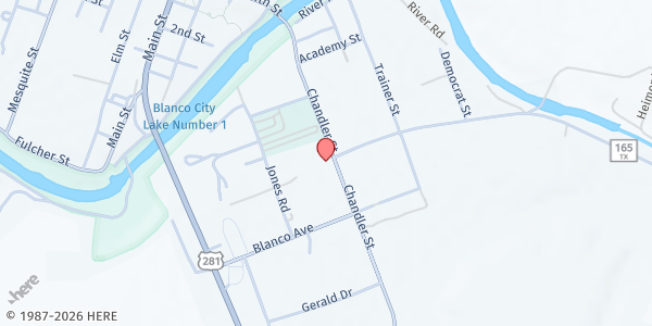 Map showing Blanco Good Samaritan at 607 Chandler Street, Blanco, TX