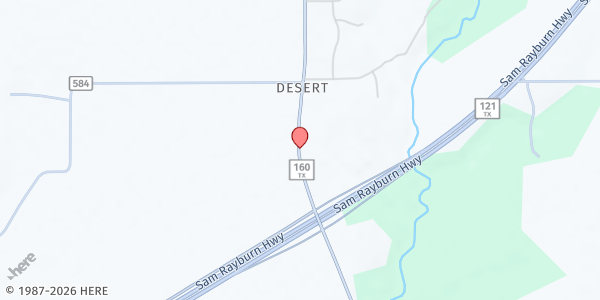 Map showing FOUR CORNERS OUTREACH ALLIANCE FOOD PANTRY at 15642 State HWY 160, BLUE RIDGE, TX