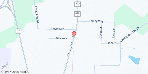 Map showing FANNIN COUNTY CO MINISTRIES at 1022 FM 273, BONHAM, TX