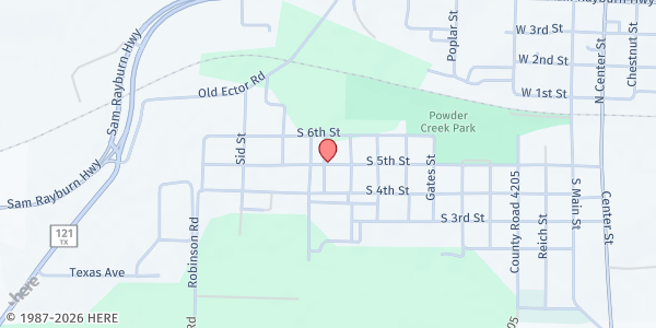 Map showing MANNA HOUSE BONHAM at 914 S. 5TH, BONHAM, TX