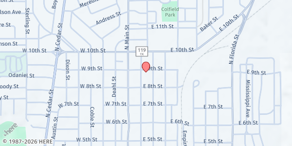 Map showing Eternal Light PHC at 822 N Weatherly St, Borger, TX