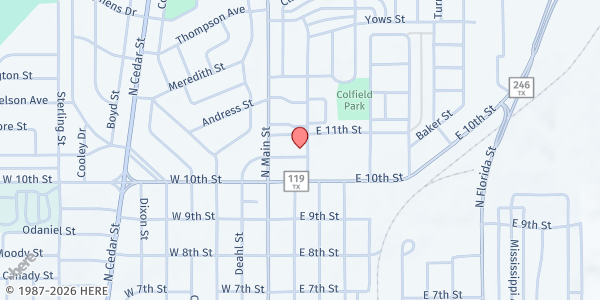 Map showing Salvation Army - Borger at 1090 Coronado Circle, Borger, TX