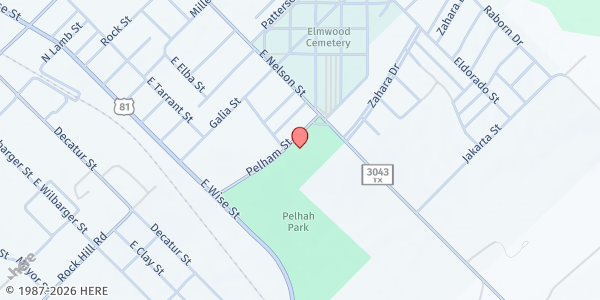 Map showing Bowie Senior Citizens at 501 Pelham St, Bowie, TX
