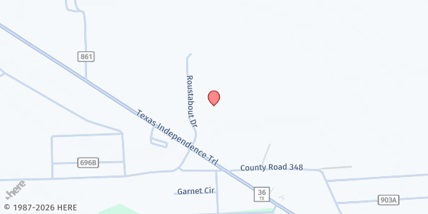 Map showing West Brazos Junior High School at 111 Roustabout Dr, Brazoria, TX