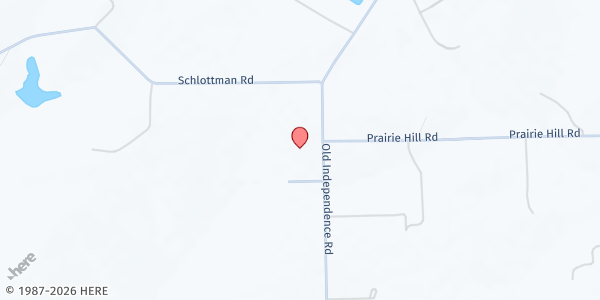 Map showing St. John's Lutheran Church at 6605 Old Independence Rd., Brenham, TX
