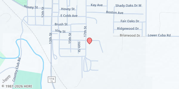 Map showing FUMC- Bridgeport Pantry at 608 17th St, Bridgeport, TX