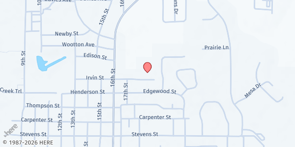 Map showing JBD Catholic Outreach Bridgeport at 1801 Irvin St, Bridgeport, TX