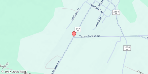 Map showing Care and Share Broaddus at 810 FM 2558, Broaddus, TX