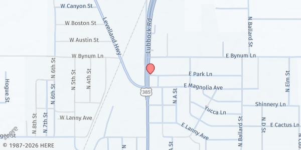 Map showing Coleman Park at 101 Park St, Brownfield, TX