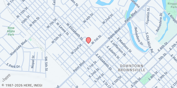 Map showing Church of the Advent, Brownsville at 104 W. Elizabeth St., Brownsville, TX