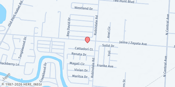 Map showing Ministerio de Restauracion y Poder - Brownsville at 4150 Jaime J. Zapata Ave., Brownsville, TX