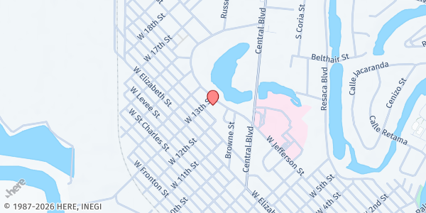 Map showing Tesoros De La Fe at 1247 Lakeside Blvd., Brownsville, TX