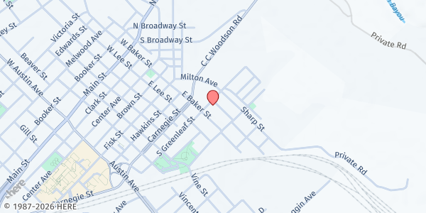 Map showing Brownwood Senior Citizens Center at 110 S. Greenleaf St., Brownwood, TX