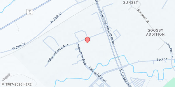 Map showing Brazos Valley Food Bank at Brazos Valley Food Bank, Bryan, TX