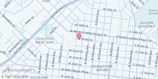 Map showing Bryan, TX at , Bryan, TX