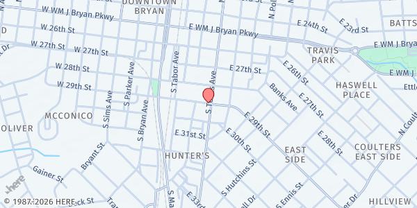 Map showing Bryan, TX at , Bryan, TX