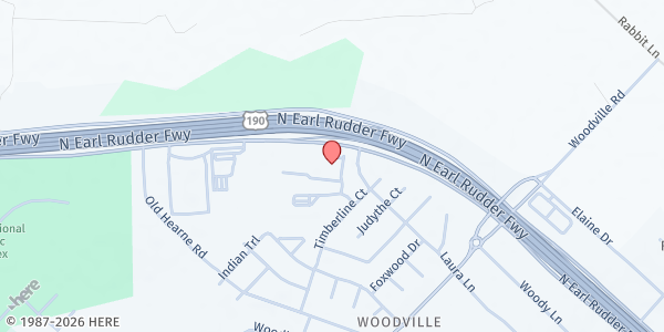 Map showing North Bryan New Birth Fresh Food Drop at 4615 Bluejay Ln., Bryan, TX