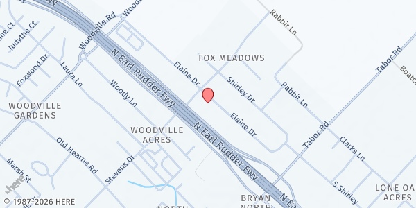 Map showing Templo del Espiritu Santo UMC at 3715 Elaine Dr., Bryan, TX