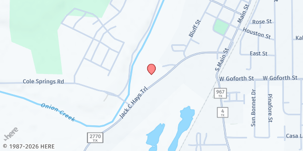 Map showing Onion Creek Senior Center at 420 Barton Crossing, Buda, TX