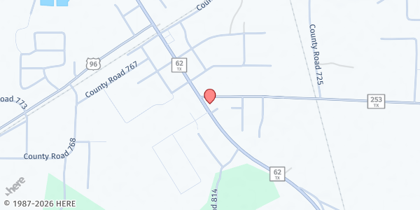 Map showing The Helping Place at 1109 TX-62, Buna, TX