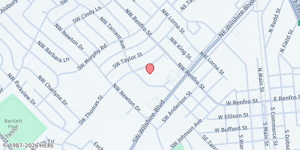 Map showing Pathway Church at 325 NW. Renfro St., Burleson, TX