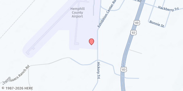 Map showing Hemphill Co 4-H at 10965 Exhibition Center, Canadian, TX