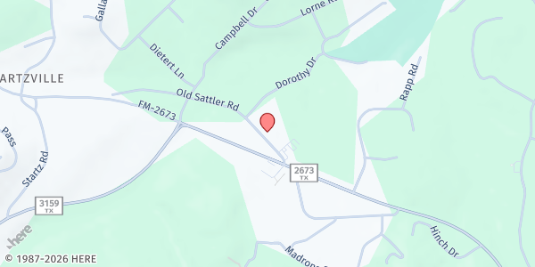 Map showing Habitat For Safe Seniors at 2174 Old Sattler Rd., Canyon Lake, TX