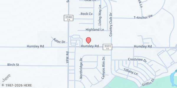 Map showing CSFP Canyon Freedom Fellowship at 45 Hunsley Rd, Canyon, TX