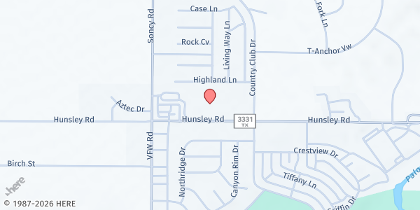Map showing Freedom Fellowship Church at 55 Hunsley Rd., Canyon, TX