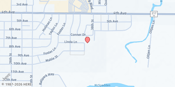 Map showing University Church of Christ at 3400 Conner Dr., Canyon, TX
