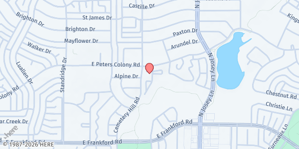 Map showing Foundation Communities - Carrollton at 1810 E. Peters Colony Rd., Carrollton, TX