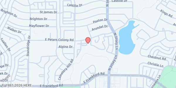 Map showing Foundation Communities at 1810 E. Peters Colony Rd., Carrollton, TX