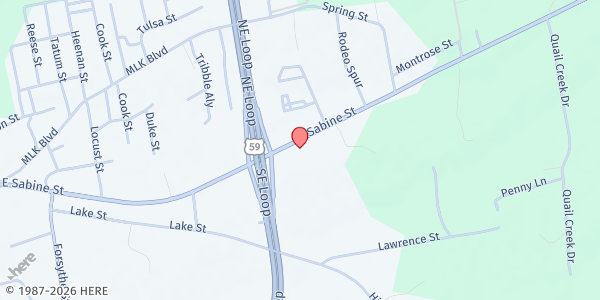 Map showing Mission Carthage at 940 E. Sabine St., Carthage, TX