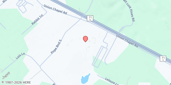 Map showing Cedar Creek High School at 793 Union Chapel Road, Cedar Creek, TX
