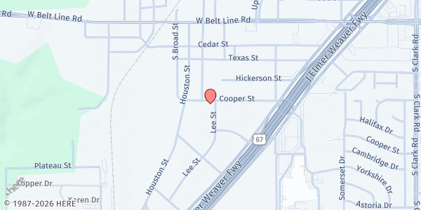 Map showing Community Youth Family Services, Inc. - Cedar Hill at 402 Lee St., Cedar Hill, TX