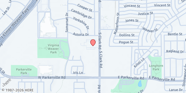 Map showing Feed My People at 535 S. Clark Rd., Cedar Hill, TX