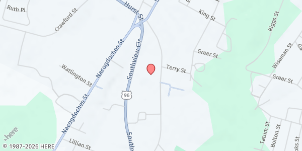 Map showing Senior Box Center at 901 South View Circle, Center, TX