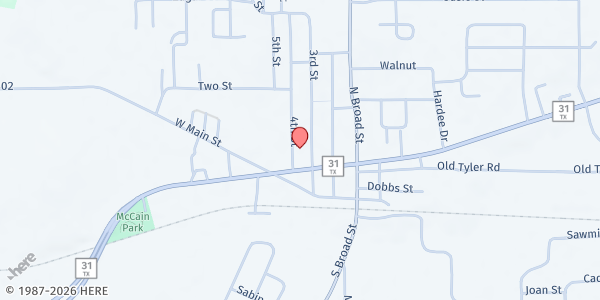 Map showing God's Open Hands at 510 N. 3rd St., Chandler, TX