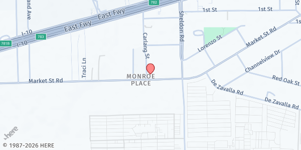 Map showing Iglesia Cristiana Vision Divina at 15703 Market St., Channelview, TX