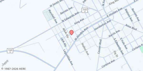 Map showing St. Rose of Lima Food Cabinet at 373 Madero Ave., Charlotte, TX