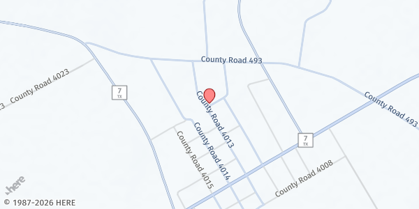 Map showing Chilton Community Food Pantry at 103 County Road 4020, Chilton, TX