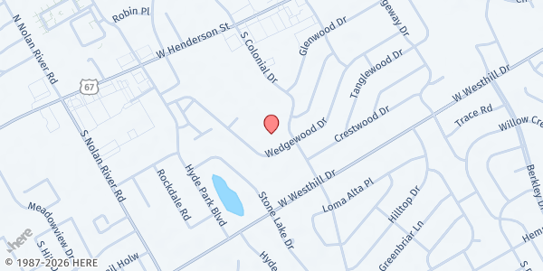 Map showing Bethel Temple Mobile at 600 S Colonial Dr, Cleburne, TX