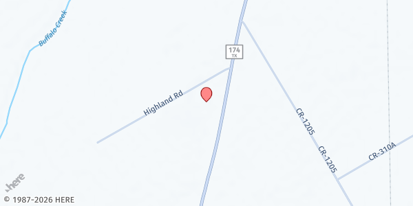 Map showing Country Life SDA Church at 3452 TX-174, Cleburne, TX