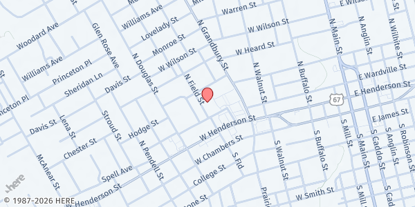 Map showing Field St. Baptist Church at 306 N Field St, Cleburne, TX