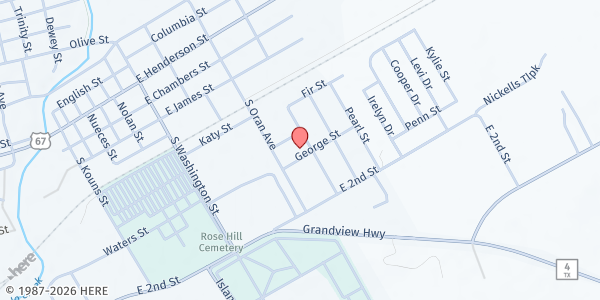 Map showing Operation Blessing - Cleburne at 105 George St, Cleburne, TX