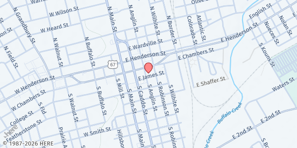 Map showing The Salvation Army, Cleburne at 111 S Anglin St, Cleburne, TX