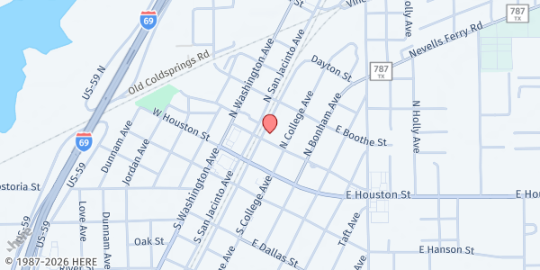 Map showing Repair The Breach Ministries at 103 E Crockett St, Cleveland, TX