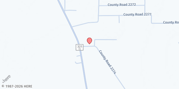 Map showing Tarkington Helping Hands (Rural Shade Baptist Church) at 3304 County Rd. 2274, Cleveland, TX
