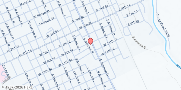 Map showing Clifton Texas Food Bank at 303 S. Ave. G., Clifton, TX